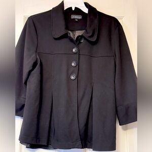 ELEMENTZ Black Cropped Jacket‎ with Faux Leather Trim